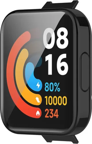 Vista 2 de Funda compatible con Xiaomi Redmi Watch 2 Lite, resistente a los arañazos, suave y duradero, funda protectora de poliuretano termoplástico Negro