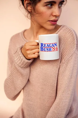 Vista 2 de Reagan Bush 84 tazas de café de cerámica PB107 (11 oz.)