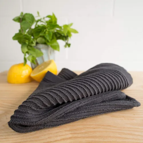 Vista 6 de Now Designs Ripple - Juego de 4 paños de cocina, color negro
