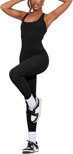 Vista 2 de Ophestin Mono ajustado sin mangas con cuello redondo y espalda descubierta para mujer