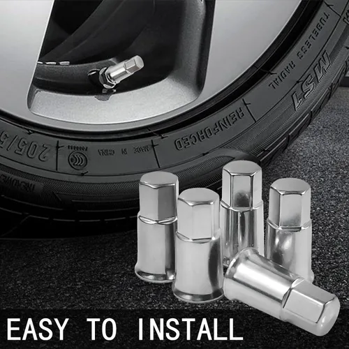 Vista 6 de TR413 Tapas de Válvula de Cromo 5 Pack, Tapa de Aire de Neumático de Plástico Largo, Se Ajusta a Todas las Válvulas de Neumáticos de Goma TPMS