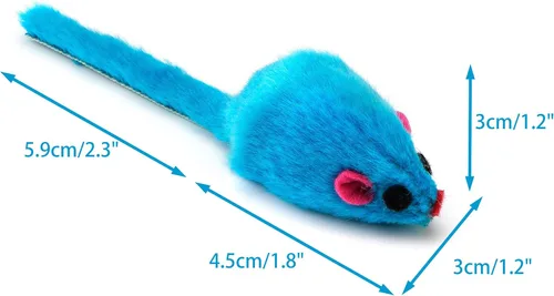 Vista 5 de CHIWAVA 36PCS 4.1 '' Peludo Gato Juguete Ratones Sonajero Pequeño Ratón Gatito Juego Interactivo Colores Surtidos