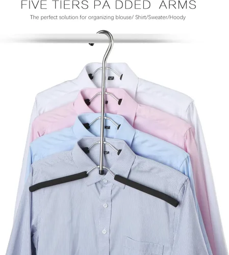 Vista 4 de DOIOWN Perchas de acero inoxidable para colgar camisas, perchas para colgar blusas, para árboles, perchas para ropa, perchas antideslizantes