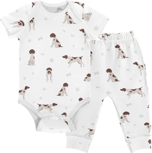 Vista 32 de vvfelixl Conjunto de mamelucos de bebé, pantalones y gnomo, hongo, manga corta, ropa de bebé para niños y niñas, 3M Multi1