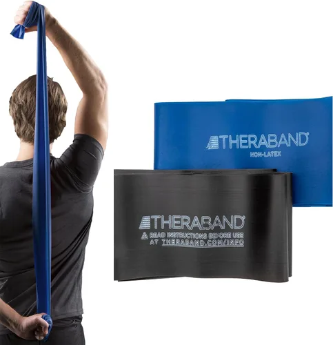 Vista 9 de THERABAND Juego de bandas de resistencia, bandas elásticas para ejercicio y terapia física, entrenamiento de fuerza para fitness superior e inferior