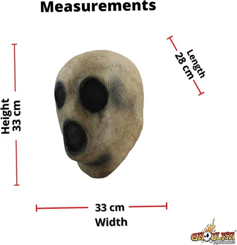 Vista 5 de Eioflia Máscara facial espeluznante pálida de Halloween, disfraz de calavera fantasma, disfraz de cosplay de fiesta de Halloween, máscara facial
