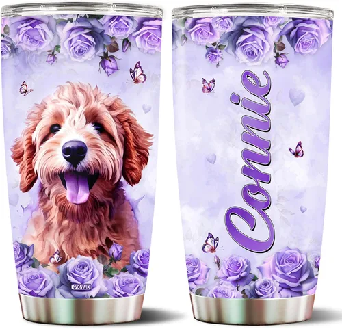 Vista 20 de Regalos personalizados de Beagle para mujeres, esposa, hija, mamá, niña, vaso de acero inoxidable aislado de 20 onzas, taza de viaje, taza de café
