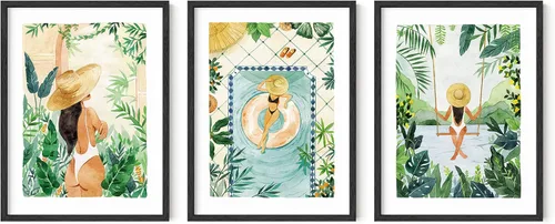 Vista 94 de HAUS AND HUES - Arte de póster Bauhaus - Juego de 3 arte de pared abstracto moderno, pósteres vintage e impresiones, arte de pared azul y amarillo