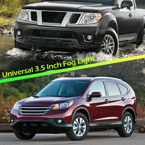 Vista 7 de Luces antiniebla LED redondas de 3.5 pulgadas, lámpara antiniebla de repuesto blanca universal para Honda, Ford, Nissan, Subaru, Suzuki, Lincoln
