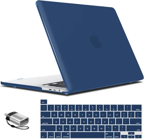 Vista 27 de IBENZER - Carcasa rígida de tacto suave para MacBook Pro de 13 pulgadas con Touch Bar y Touch ID, con funda de teclado y adaptador Type C