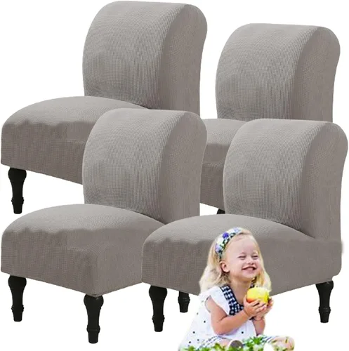 Vista 65 de Fundas elásticas para silla sin brazos, extraíbles y lavables, de elastano jacquard sin reposabrazos, protector de muebles para sala de estar, Verde