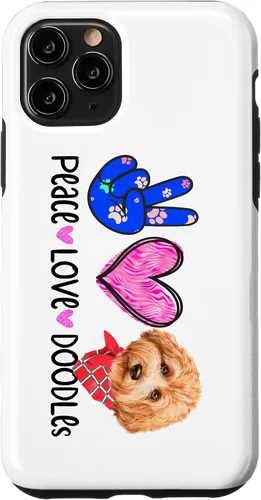 Vista 10 de Funda de regalo para iPhone 15 Peace Love Doodles Goldendoodle Dog Golden Labradoodle