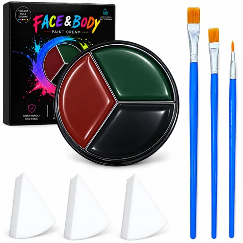 Vista 9 de Paleta de pintura corporal de cara azul Maquillaje de Halloween Kit de Maquillaje H Blue
