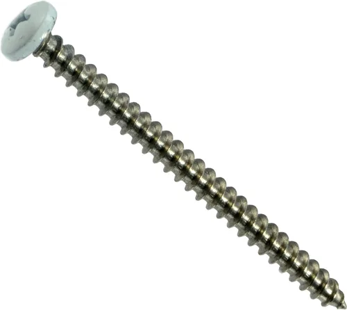 Vista 7 de Hard-to-Find Fastener Tornillos de chapa blanca Phillips Pan de 8 pulgadas x 1 pulgada