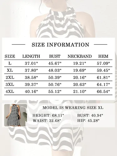 Vista 6 de SCOMCHIC Vestido midi sin mangas con cuello halter para mujer, talla grande, casual, holgado, para la playa