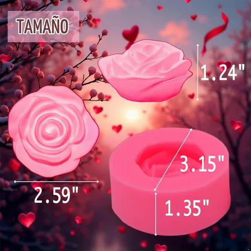Vista 3 de Una flor de rosa grande moldes de silicona molde de chocolate decoración de pastel de boda
