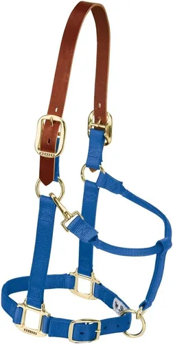 Vista 2 de Weaver Equine Breakaway Horse Halter, Supple Leather Crown, Adjustable Brass Throat Snap Halters for Horses, Equine Tack