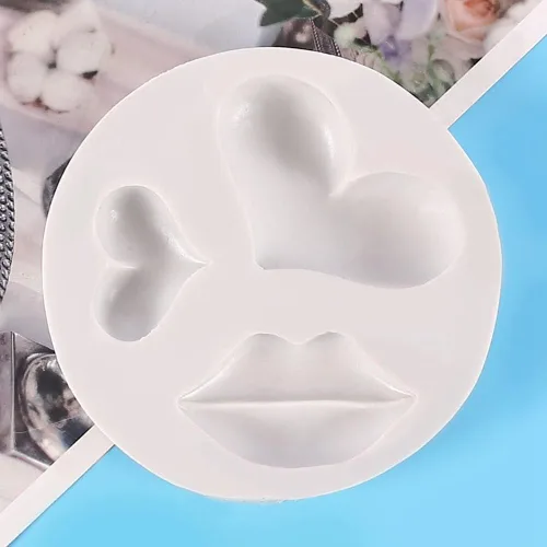Vista 9 de Moldes de silicona para labios DIY corazón resina epoxi molde de boca de silicona artesanal molde personalizado