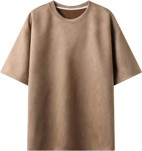 Vista 5 de Camiseta para hombre, talla grande, cuello redondo, manga corta, para gimnasio, entrenamiento, atlética, verano, trabajo, camisa de franela