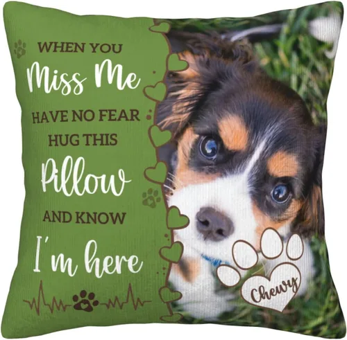 Vista 12 de Almohada Decorativa Conmemorativa Personalizada para Mascotas con Foto, Regalo de Condolencias por Pérdida de Perro/Gato, Regalos de Recuerdo