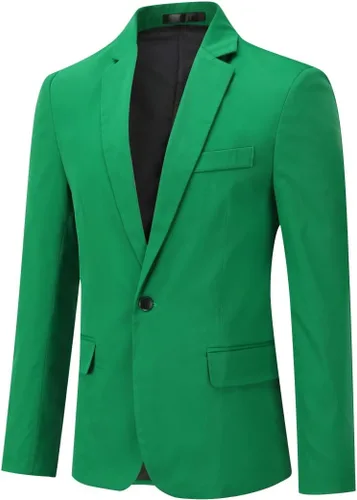 Vista 8 de YUNCLOS Chaqueta blazer casual de 1 botón con solapa con muescas para hombre