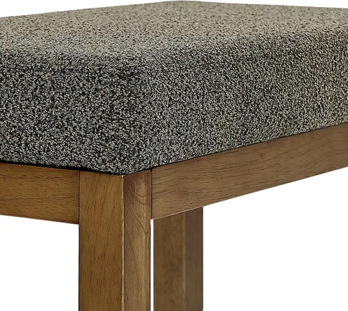 Vista 6 de Banco otomano rectangular, taburete de 25 pulgadas, tela de hilo hecho y madera de goma resistente, perfecto para salas de estar, dormitorios