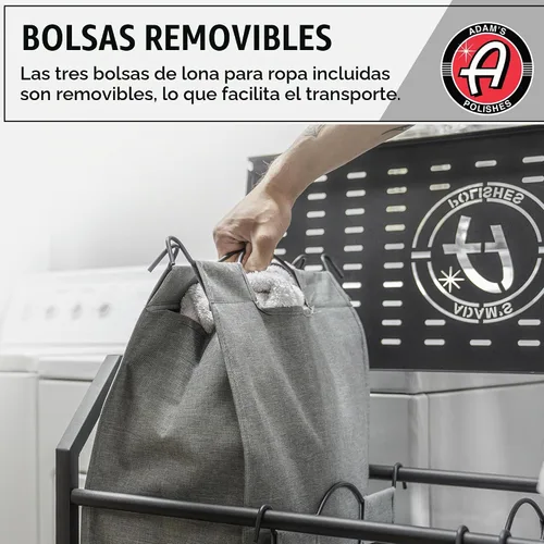 Vista 6 de Adam's Polishes Carrito de toalla para ropa sucia, ropa, trapos, ropa, cesta en garaje, lavandería, hogar, almacenamiento, etc.