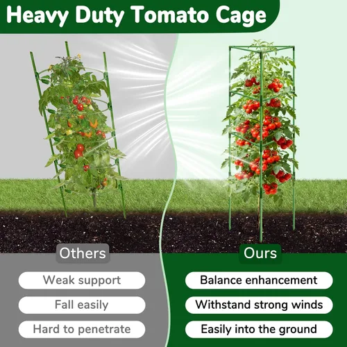 Vista 3 de ZeeDix Paquete de 4 jaulas de tomate altas y resistentes de 65 pulgadas