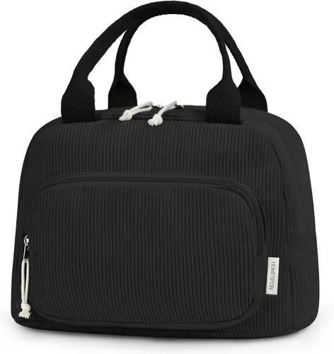 Vista 10 de HOMESPON Bolsa de Almuerzo para Mujeres Hombres Adultos con Bolsillo Frontal Bonita Pana Aislada Bolsa de Almuerzo Tote Gran Capacidad Caja
