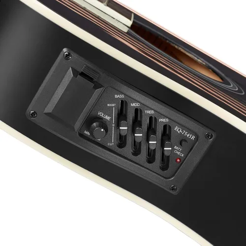 Vista 3 de Ashthorpe - Paquete de guitarra electroacústica estándar con diseño delgado con corte - de madera Tonewood de primera calidad Negro