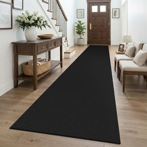 Vista 213 de KOZYFLY - Tapete para puerta de interior, lavable, pequeña, antideslizante, con respaldo de goma, felpudo de algodón para el hogar, color negro