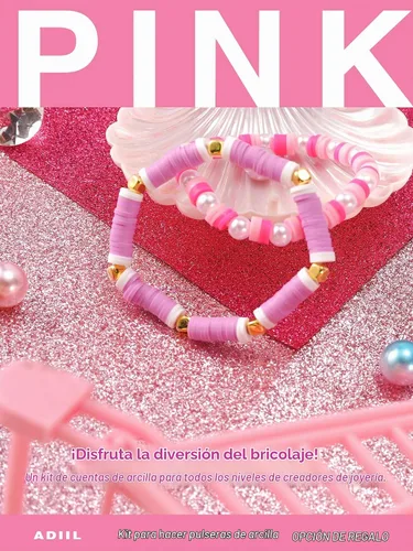 Vista 5 de ADIIL Kit de Fabricación de Pulseras con 7200 Piezas de Cuentas de Arcilla, Cuentas Heishi de Polímero de 6mm para Hacer Joyas, Kit de Pulseras