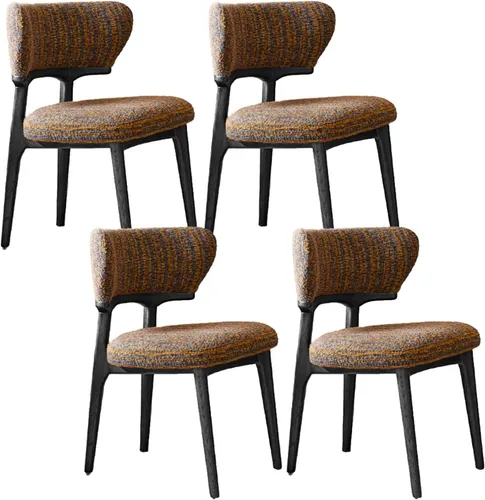 Vista 8 de Sillas de comedor retro, juego de sillas de comedor de madera, silla de cocina tapizada, silla de tocador de recepción, asiento sin brazos