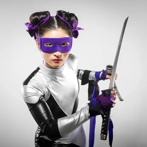 Vista 7 de 4 máscaras de ninja para disfraz de Halloween, máscaras de ojos de superhéroe, cosplay, fiesta, accesorios de vestir
