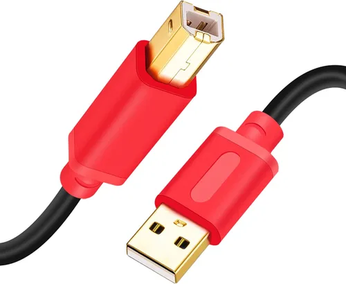 Vista 2 de Tan QY Cable de impresora de 10 pies, USB 2.0 de alta velocidad chapado en oro, cable de escáner de impresora A macho a B macho para HP, Canon
