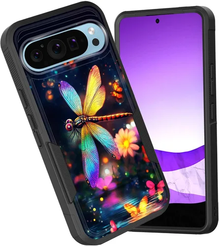Vista 142 de Funda para Pixel 6A, funda híbrida de doble capa resistente a prueba de golpes de policarbonato duro de silicona suave TPU para Google Pixel 6A