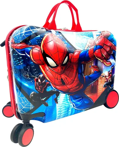 Vista 4 de Fast Forward Maleta de 18 "para niñosequipaje de mano con ruedas para niños pequeños de remolque, Varios colores, Spiderman