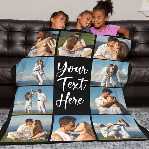 Vista 4 de Manta personalizada con foto, manta personalizada con imagen, regalos personalizados para pareja, mamá, papá, novia, novio, amigo, cumpleaños