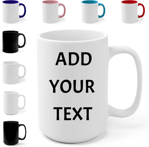Vista 6 de Tazas personalizadas con palabras, tazas personalizadas con texto, taza de café con mensaje, crea tu propia taza, diseña tu propia taza de café