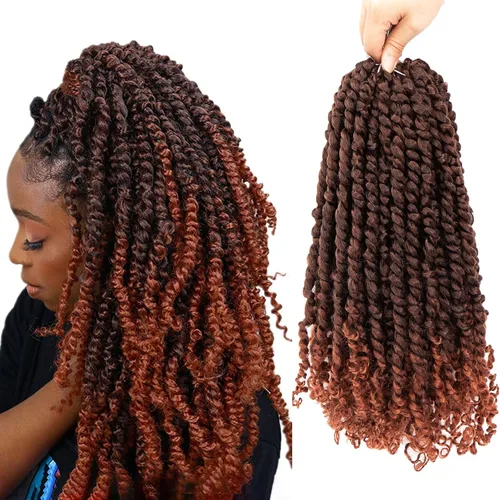 Vista 21 de Fulcrum Pelo de ganchillo Passion Twist de 8 pulgadas, 9 paquetes de cabello pretrenzado y prerrizado para mujeres negras (8 pulgadas