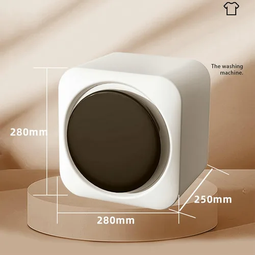Vista 7 de Mini lavadora y secadora portátil 2 en 1, lavadora de tambor frontal totalmente automática montada en la pared con panel de control LCD, para ropa