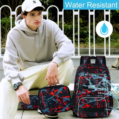 Vista 14 de Mochila para laptop, 16 pulgadas, bolsa escolar y bolsa de almuerzo, mochilas resistentes al agua para adolescentes, niñas, mujeres, estudiantes