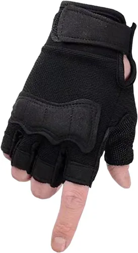Vista 2 de Guantes tácticos de medio dedo para montar en bicicleta, antideslizantes, militares, para entrenamiento al aire libre, ciclismo, camuflaje, guantes