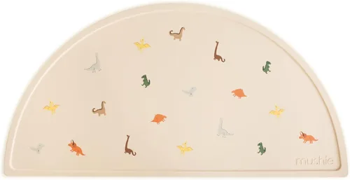 Vista 20 de mushie Mantel individual de silicona para niños, diseño antideslizante sin BPA (margarita negra)