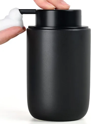 Vista 13 de BosilunLife Dispensador de jabón de espuma – Dispensador de espuma de cerámica para lavado de manos para baño, dispensador de jabón pequeño moderno