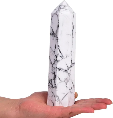 Vista 39 de AMOYSTONE Obelisco de Piedra de Sangre Africana Varita de Cristal Curativo Grande Torre Columna Facetada de 6 Lados Reiki Chakra Meditación Terapia