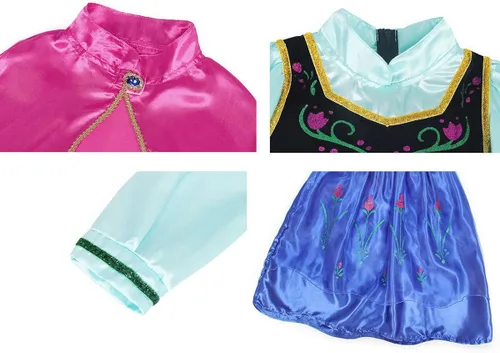 Vista 4 de NALIGO Disfraz de princesa para niñas disfraz de cumpleaños Navidad trajes con accesorios