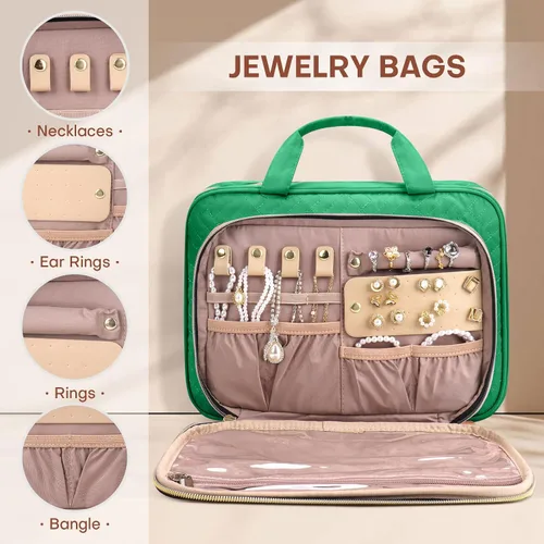 Vista 10 de Neceser de viaje con organizador de joyas, Beige