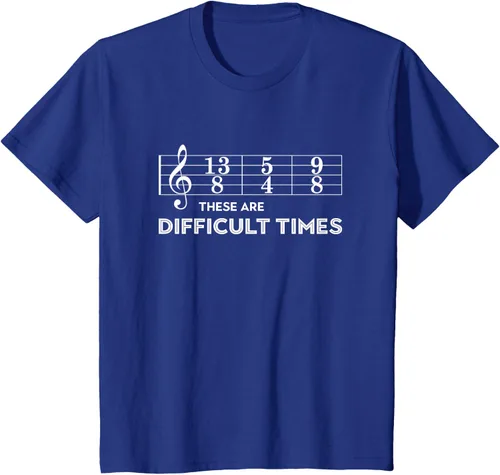 Vista 39 de Musician - Camiseta con texto en inglés "These are Difficult Times", talla S