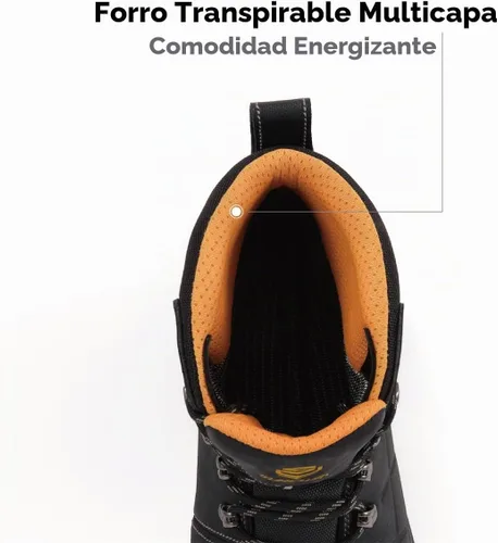 Vista 6 de SUREWAY Botas de trabajo de cuero impermeables de acero y punta suave para hombre de 6 pulgadas